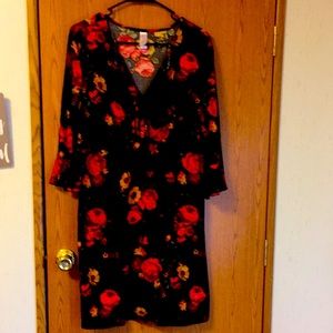 No Boundaries Black flowered dress